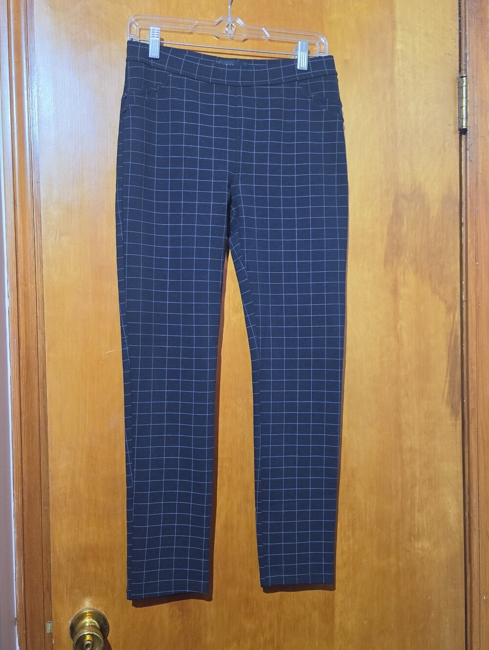 Sanctuary Runway Ponte Knit Pull-On Leggings in Windowpane Grid